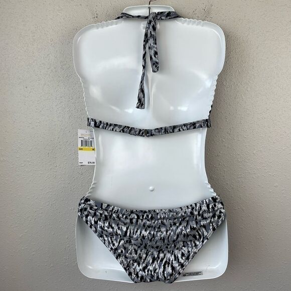 MICHAEL Michael Kors Metallic Silver and Black Bikini Sizes S or M - Picture 4 of 8